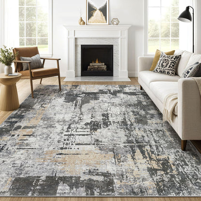 LOONGRUG 10x14 Area Rugs Washable Large Neutral Modern Living Room Rug