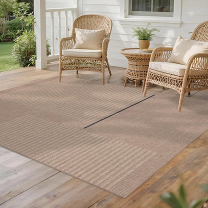 Easy Jute Rug for Pet Homes: 4x6 Outdoor Rug - Geometric Arch Pattern