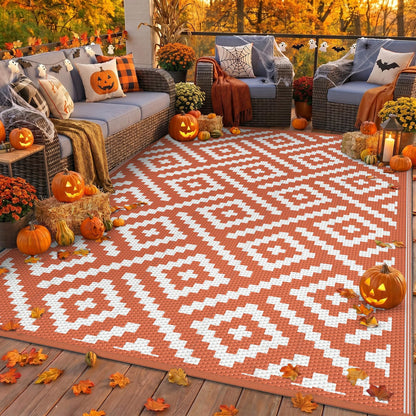 GENIMO Outdoor Rug, Waterproof Plastic Rugs for Patio, 5'x8' Cloud Grey