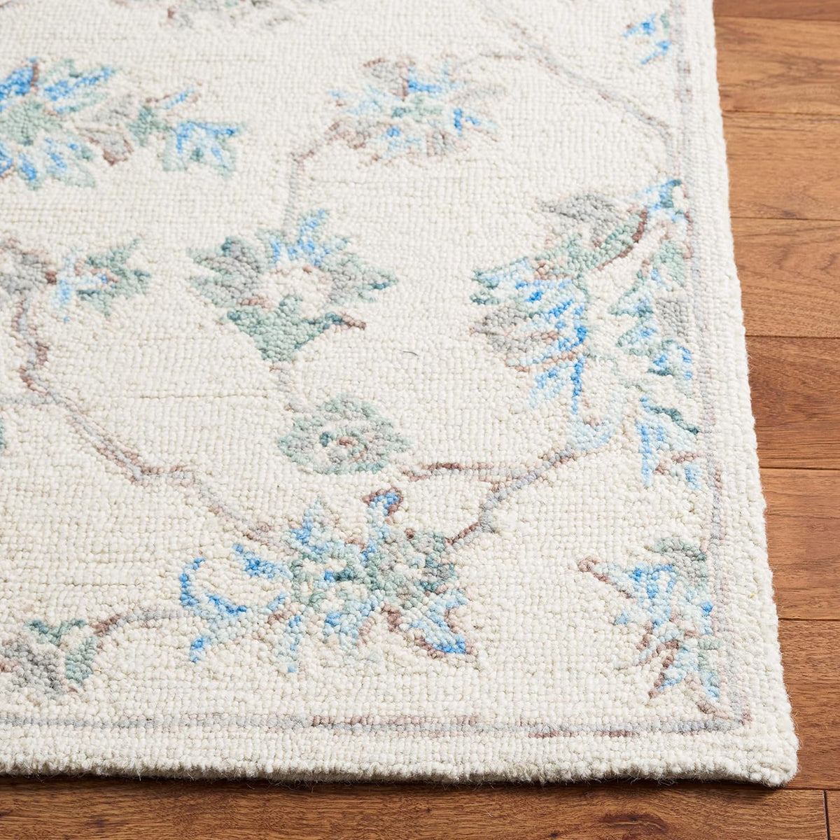 SAFAVIEH Micro-Loop Collection Area Rug - 9' x 12', Ivory & Grey, Handmade Wool, Ideal for High Traffic Areas in Living Room, Bedroom (MLP534F)