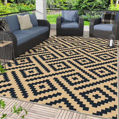 GENIMO Outdoor Rug, Waterproof Plastic Rugs for Patio, 5'x8' Cloud Grey