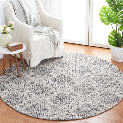 SAFAVIEH Abstract Collection Area Rug - 6' x 9', Blue & Grey, Handmade Wool, Ideal for High Traffic Areas in Living Room, Bedroom (ABT201A)
