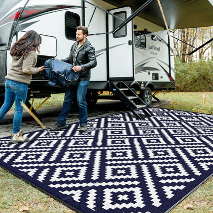 GENIMO Outdoor Rug, Waterproof Plastic Rugs for Patio, 5'x8' Cloud Grey