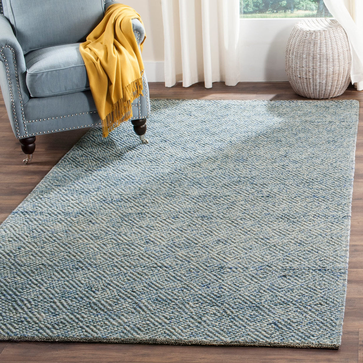 SAFAVIEH Natura Wool Area Rug 8'x10', Ivory & Light Grey NAT503A