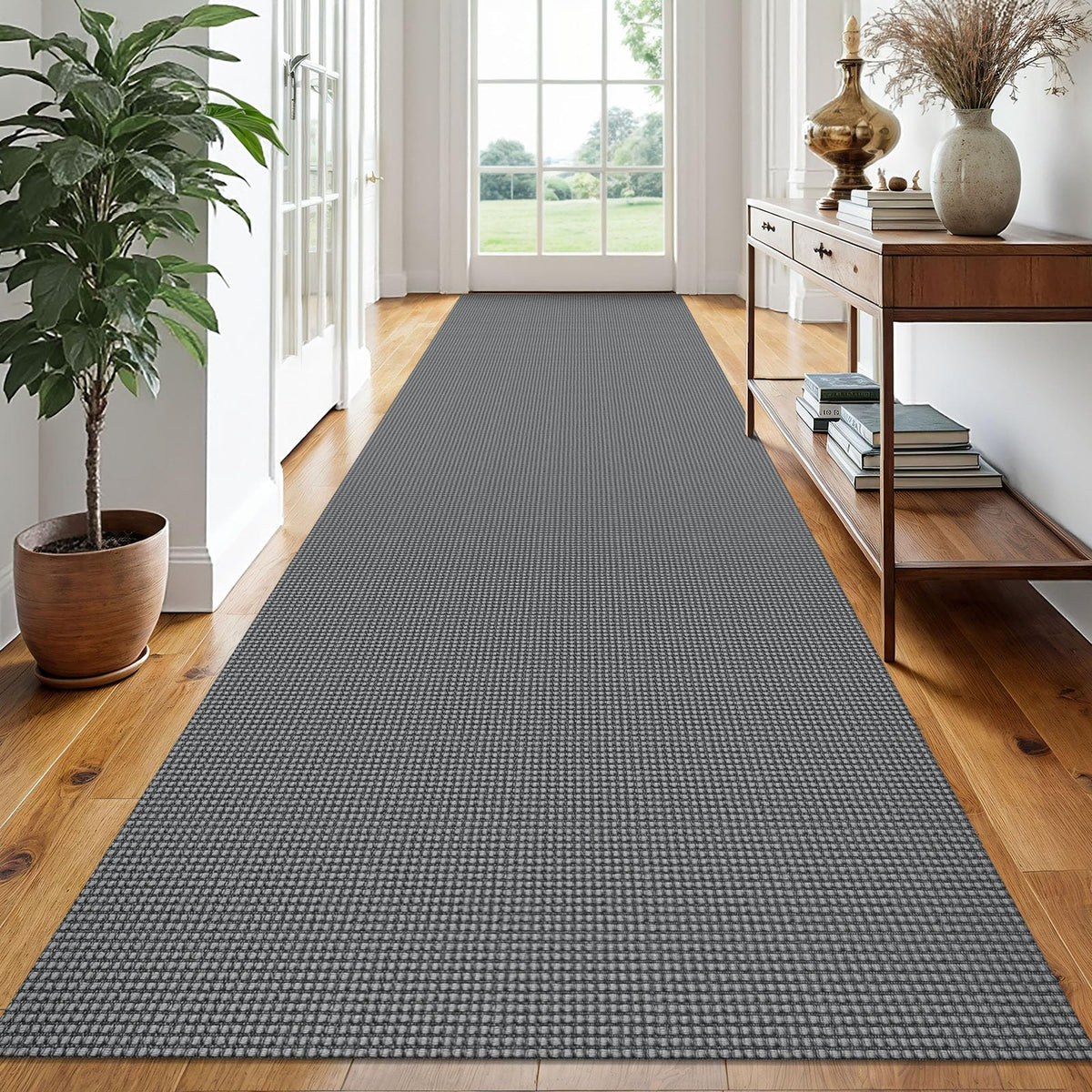 EARTHALL Woven Area Rug 3x5 Ft Washable Rugs for Entryway Braided Non Slip Rubber Backed Throw Rugs Door Mat Indoor Outdoor Entrance Cotton Carpet for Kitchen Foyer Front Door, Orange/Tan/Brown