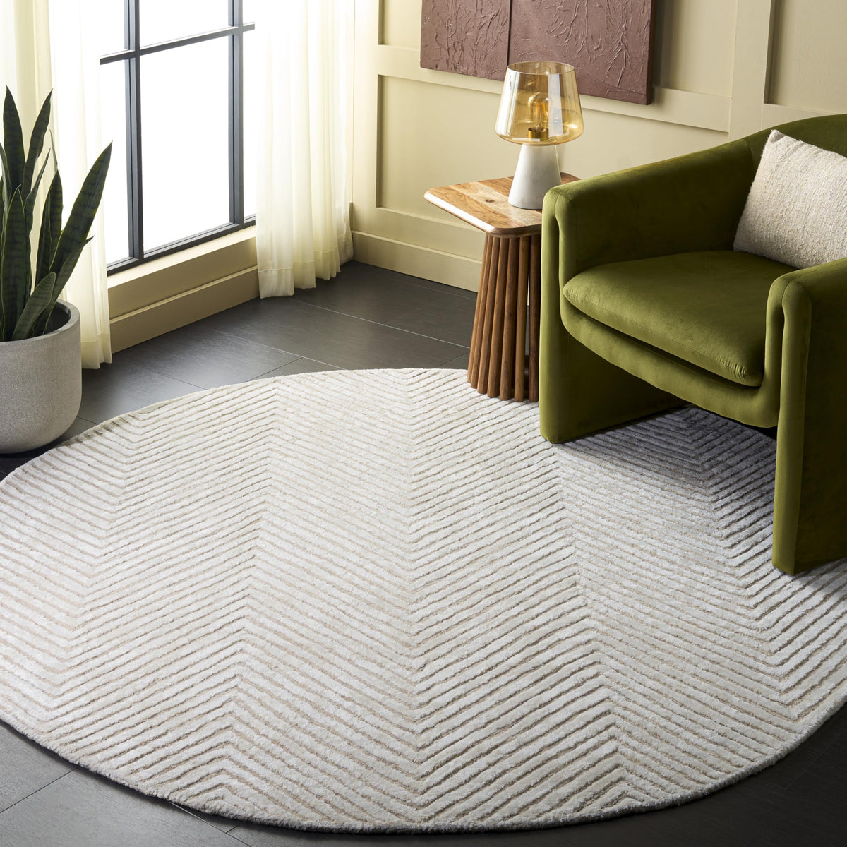 SAFAVIEH Area Rug 8x10 - Glamour Collection - Large - Modern Design, Navy, Handmade Wool Blend, Ideal for Living Room, Bedroom, Dining Space (GLM801N)