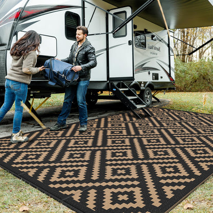 GENIMO Outdoor Rug, Waterproof Plastic Rugs for Patio, 5'x8' Cloud Grey