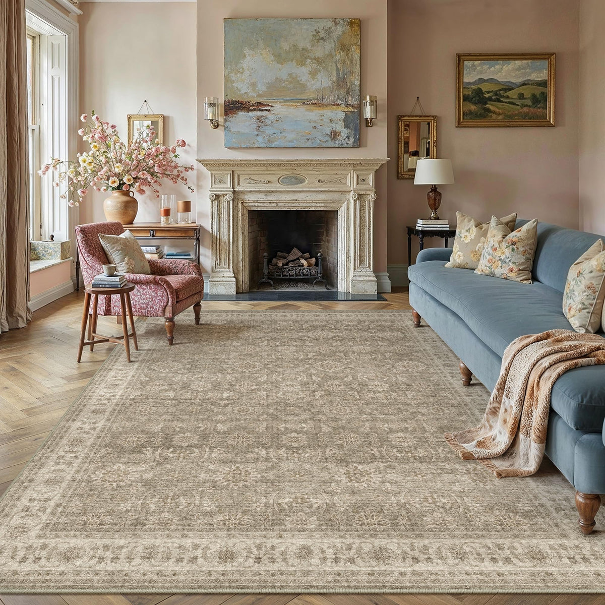 HUGEAR 8x10 Neutral Beige Large Area Rug
