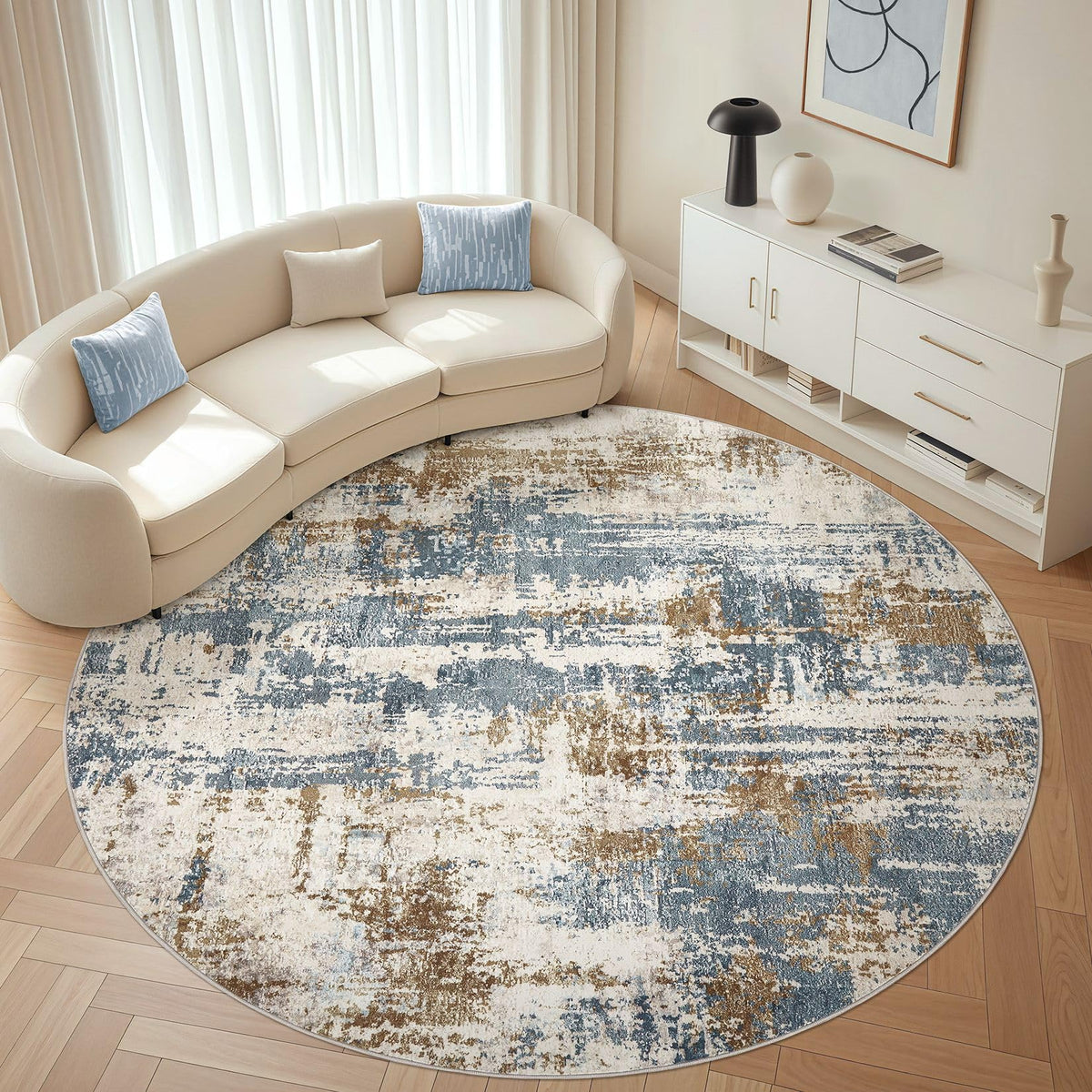 LOONGRUG 10x14 Area Rugs Washable Large Neutral Modern Living Room Rug