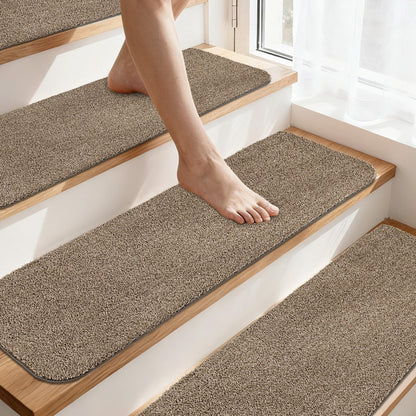 COSY HOMEER Stair Treads for Wooden Steps Non-Slip Carpet Mat,15pcs,Grey
