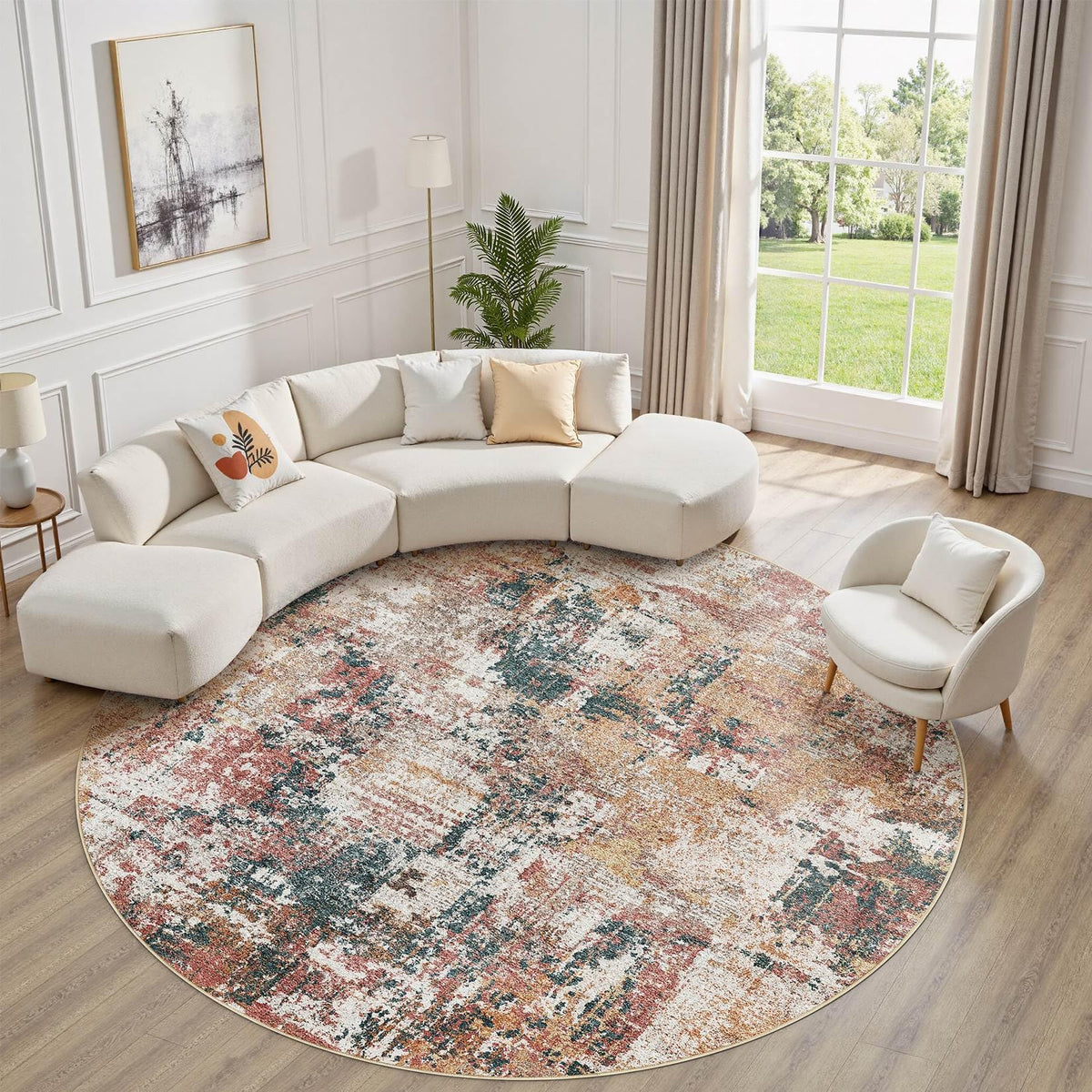 Tortania Washable 8x10 Area Rug for Living Room: Modern Abstract Neutral Large Soft Thin Rugs - Non Slip Indoor Carpet for Bedroom Dining Room Office Nursery Home Floor Decoration - Smoky Gray