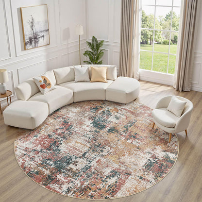 Tortania Washable 8x10 Area Rug for Living Room: Modern Abstract Neutral Large Soft Thin Rugs - Non Slip Indoor Carpet for Bedroom Dining Room Office Nursery Home Floor Decoration - Smoky Gray