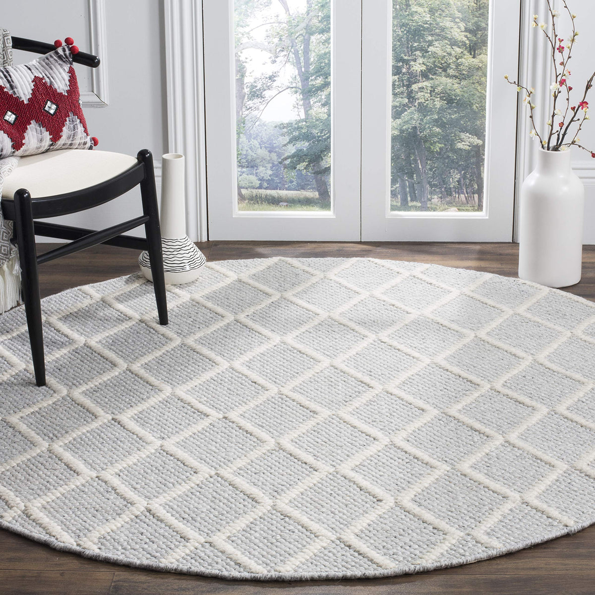 SAFAVIEH Natura Area Rug 4x6, Wool Knotted Ivory & Ivory NAT310A