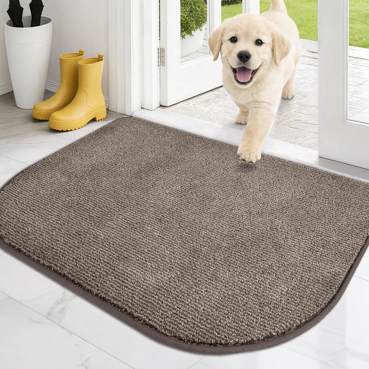 PURRUGS Dirt Trapping Indoor Door Mat, 20" x 31.5", Heathered Charcoal