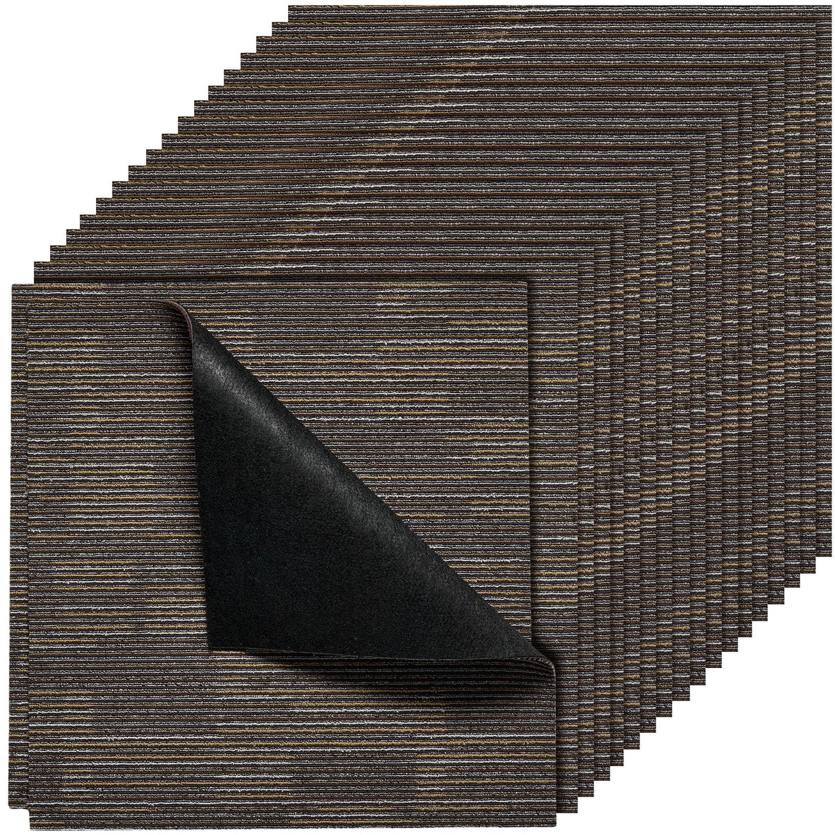 VEVOR Carpet Tiles 18x18 inch, 10 Pack Carpet Square Rug Detachable & Damage-Free, Self Adhesive Home Floor Soft Plush Padded for 22.5sq.ft Coverage, Easy DIY for Living Room & Bedroom, Gray