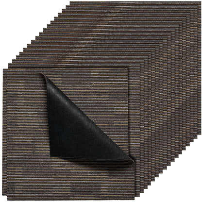 VEVOR Carpet Tiles 18x18 inch, 10 Pack Carpet Square Rug Detachable & Damage-Free, Self Adhesive Home Floor Soft Plush Padded for 22.5sq.ft Coverage, Easy DIY for Living Room & Bedroom, Gray