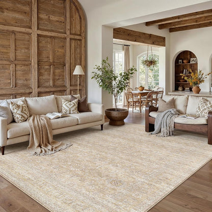 HUGEAR 8x10 Neutral Beige Large Area Rug