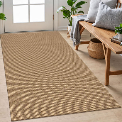 EARTHALL Woven Area Rug 3x5 Ft Washable Rugs for Entryway Braided Non Slip Rubber Backed Throw Rugs Door Mat Indoor Outdoor Entrance Cotton Carpet for Kitchen Foyer Front Door, Orange/Tan/Brown