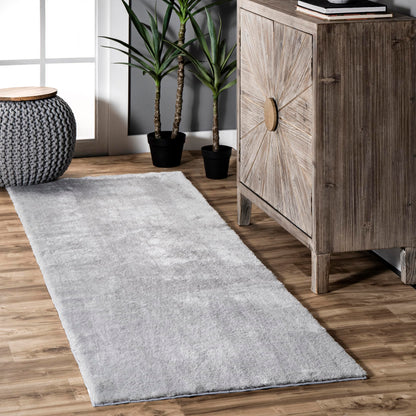 nuLOOM Loni Off White Solid Washable Area Rug, 8' x 10'