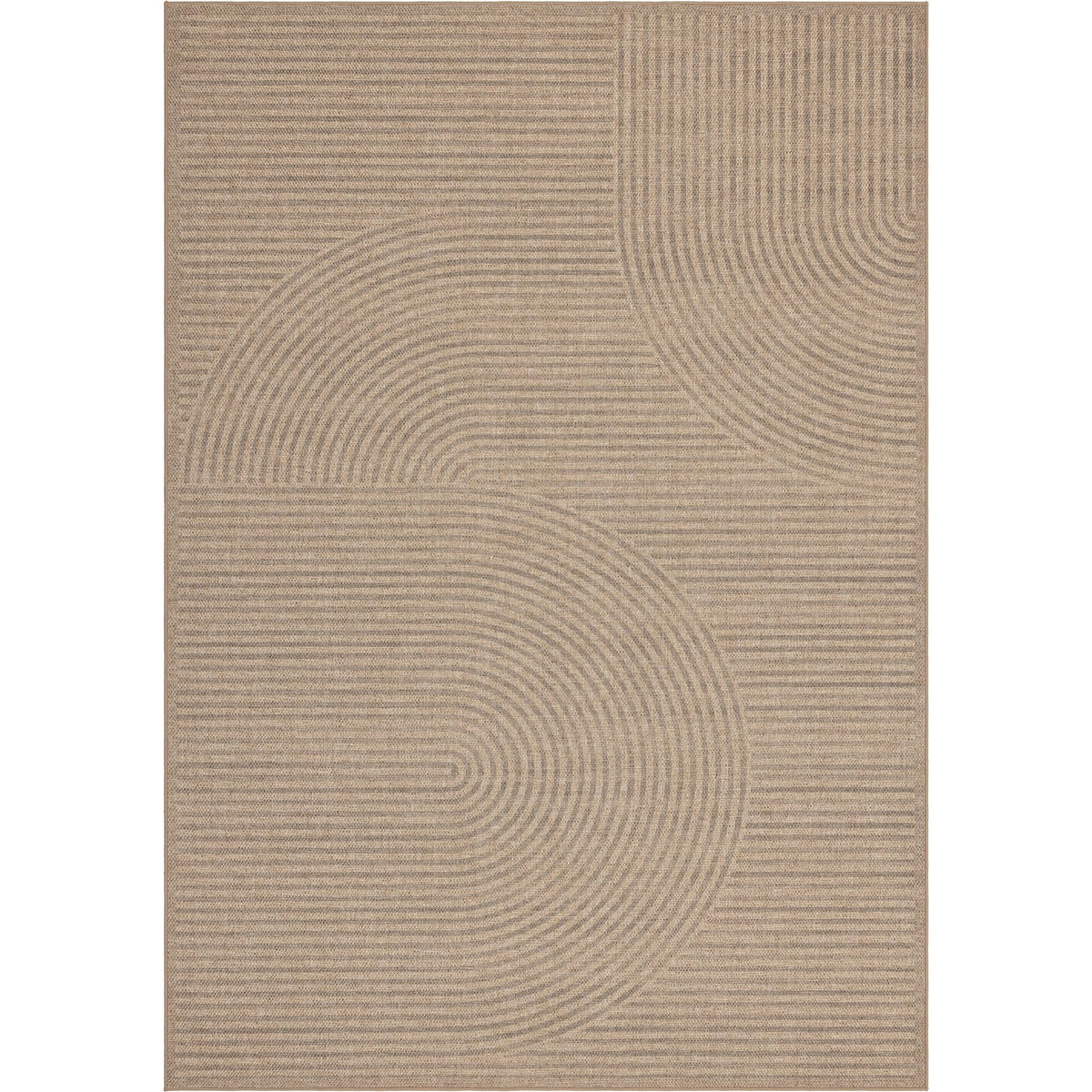 Easy Jute Rug for Pet Homes: 4x6 Outdoor Rug - Geometric Arch Pattern