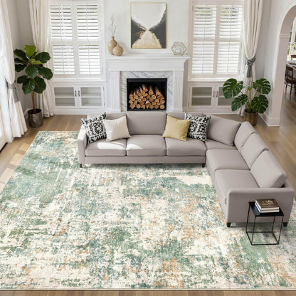 LOONGRUG 10x14 Area Rugs Washable Large Neutral Modern Living Room Rug