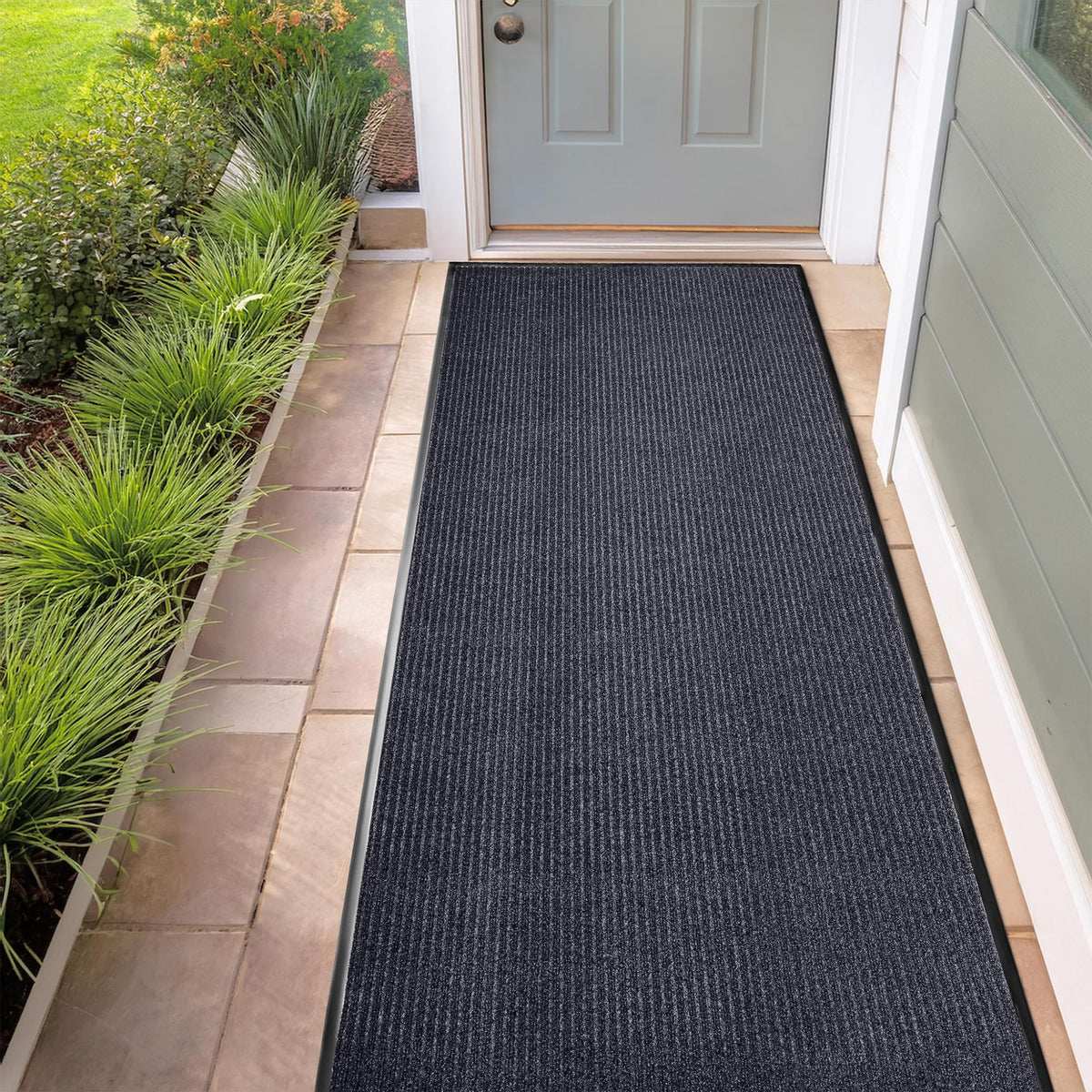 MaxMat® Heavy Duty Entry Floor Mat - Large Commercial, Indoor/Outdoor, Waterproof, Easy to Clean, Low-Profile Door Mat (4 x 6 Feet, Brown, MXM-RIB0046BR)