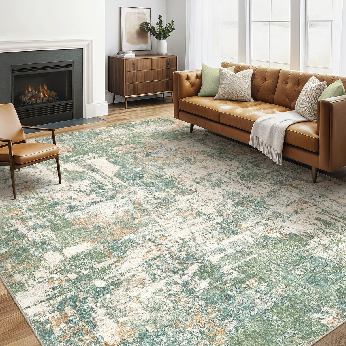LOONGRUG 10x14 Area Rugs Washable Large Neutral Modern Living Room Rug