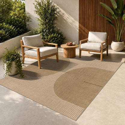 Easy Jute Rug for Pet Homes: 4x6 Outdoor Rug - Geometric Arch Pattern