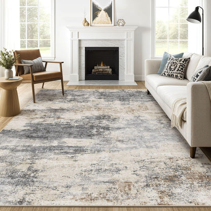 LOONGRUG 10x14 Area Rugs Washable Large Neutral Modern Living Room Rug