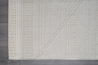 CAMILSON Micro Loop Rug 9x12 Modern Luxury Geometric Arch Large Area Rugs Soft High and Low Pile Stain Resistant Easy-Cleaning Non-Shedding for Living Room Office Indoor Carpet (9 x 12 / White)