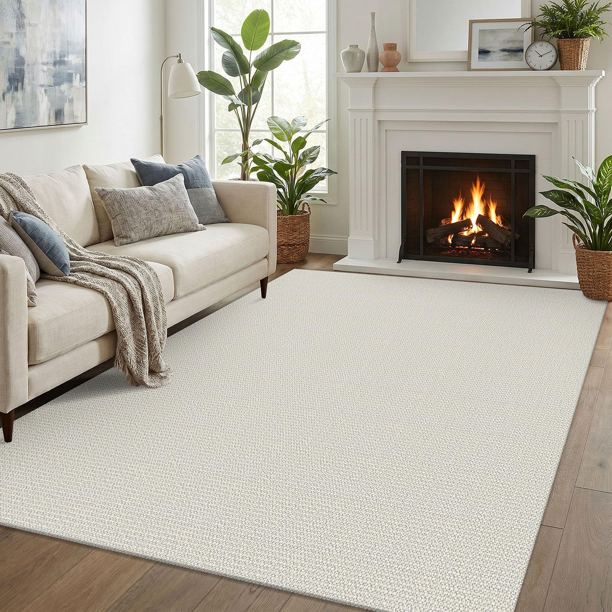 EARTHALL Washable Area Rug, Non Slip Entryway Rug, 4x6 Ft, Sand/Beige