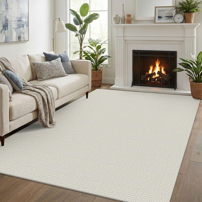 EARTHALL Washable Area Rug, Non Slip Entryway Rug, 4x6 Ft, Sand/Beige
