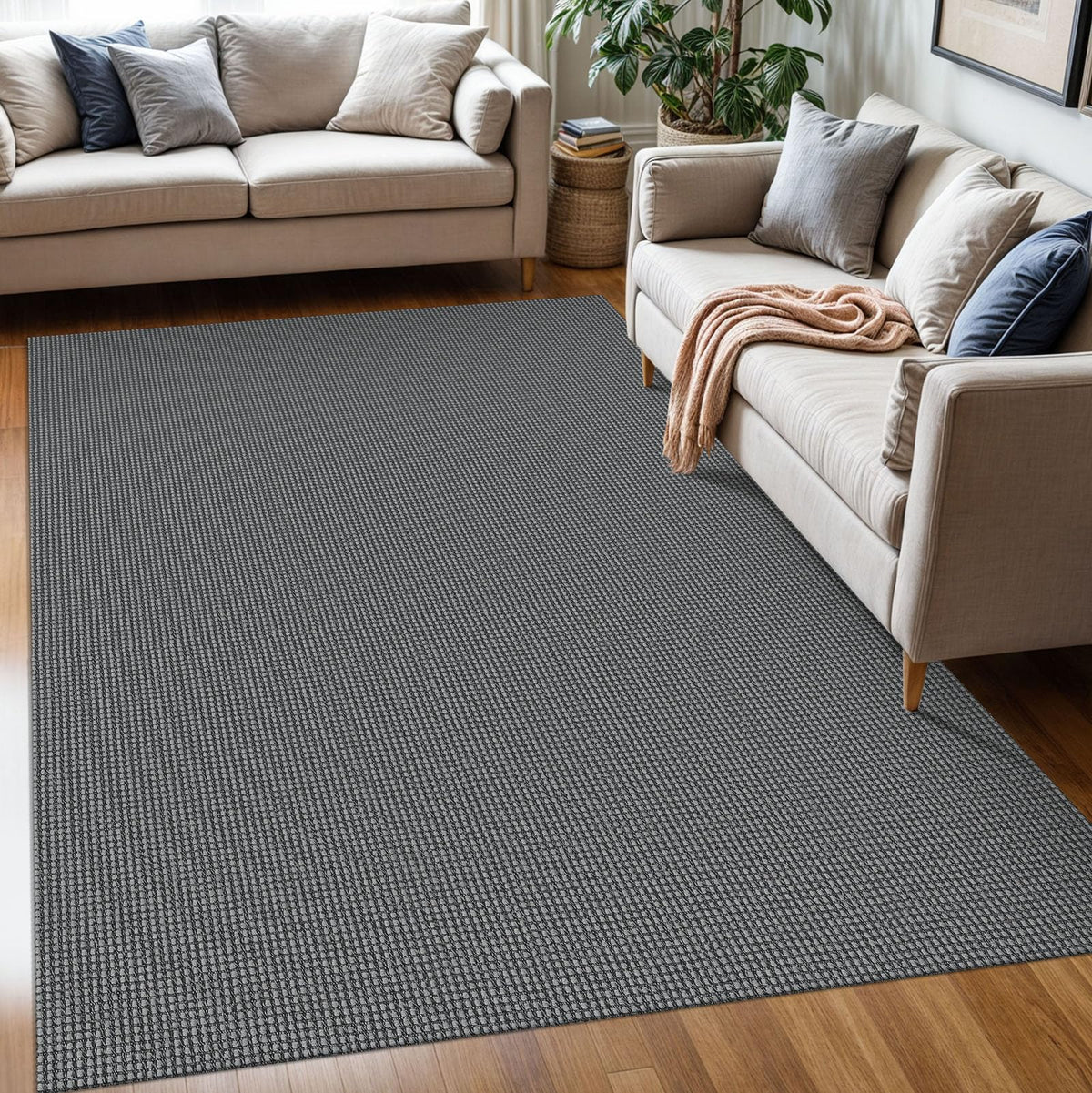 KOZYFLY Extra Long Runners for Hallways 3x20 ft Washable Kitchen Runner Non Slip Rubber Backed Hallway Rug Cotton Entryway Runner Rug Floor Carpet for Indoor Hall, Kitchen, Stair, Black/Dark Grey