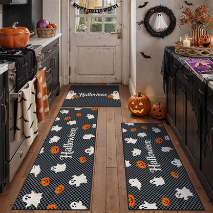 HUGEAR 3-Piece Grey Neutral Kitchen Rug Set
