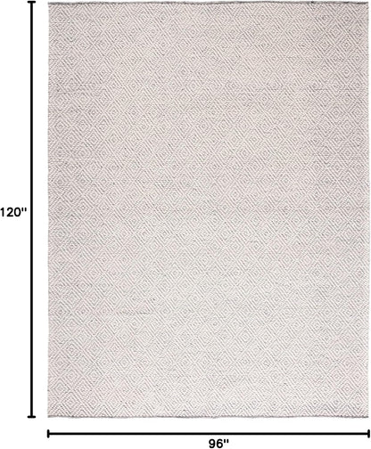 SAFAVIEH Natura Wool Area Rug 8'x10', Ivory & Light Grey NAT503A