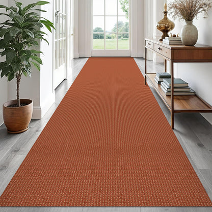 EARTHALL Woven Area Rug 3x5 Ft Washable Rugs for Entryway Braided Non Slip Rubber Backed Throw Rugs Door Mat Indoor Outdoor Entrance Cotton Carpet for Kitchen Foyer Front Door, Orange/Tan/Brown
