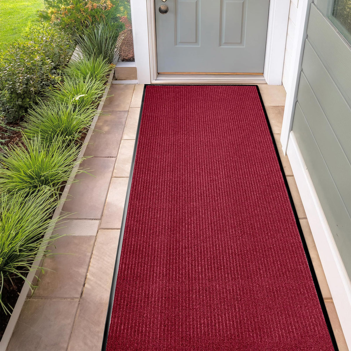 MaxMat® Heavy Duty Entry Floor Mat - Large Commercial, Indoor/Outdoor, Waterproof, Easy to Clean, Low-Profile Door Mat (4 x 6 Feet, Brown, MXM-RIB0046BR)