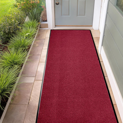MaxMat® Heavy Duty Entry Floor Mat - Large Commercial, Indoor/Outdoor, Waterproof, Easy to Clean, Low-Profile Door Mat (4 x 6 Feet, Brown, MXM-RIB0046BR)
