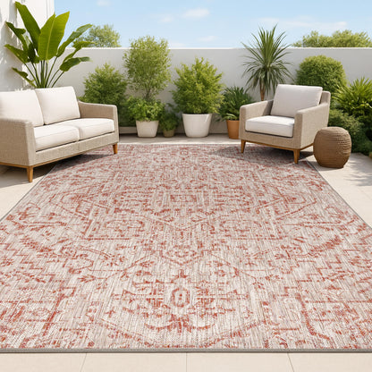 JONATHAN Y Boho Medallion Indoor Outdoor Area Rug 8X10 Black/Gray, Estrella Textured Weave for Backyard, Patio, Porch, Easy-Cleaning, High Traffic, Pet-Friendly, Non-Shedding (SMB105D-8)