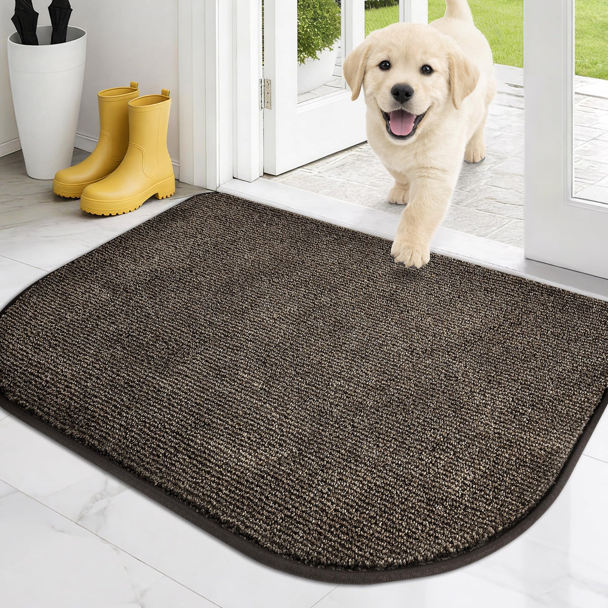 PURRUGS Dirt Trapping Indoor Door Mat, 20" x 31.5", Heathered Charcoal
