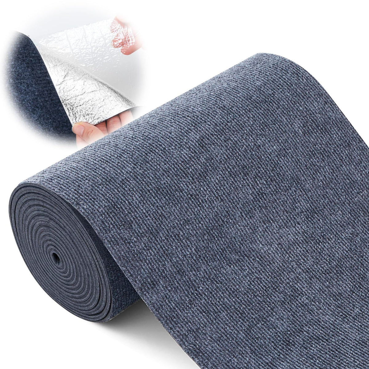 16 in x 20 ft Self Adhesive Marine Carpet, Boat Trailer Bunk Carpet with Soft Cut Pile 0.14" Thick Waterproof Boat Non Slide Carpets Roll for Indoor, Outdoor, Home, Patio, Porch, Deck(Black)