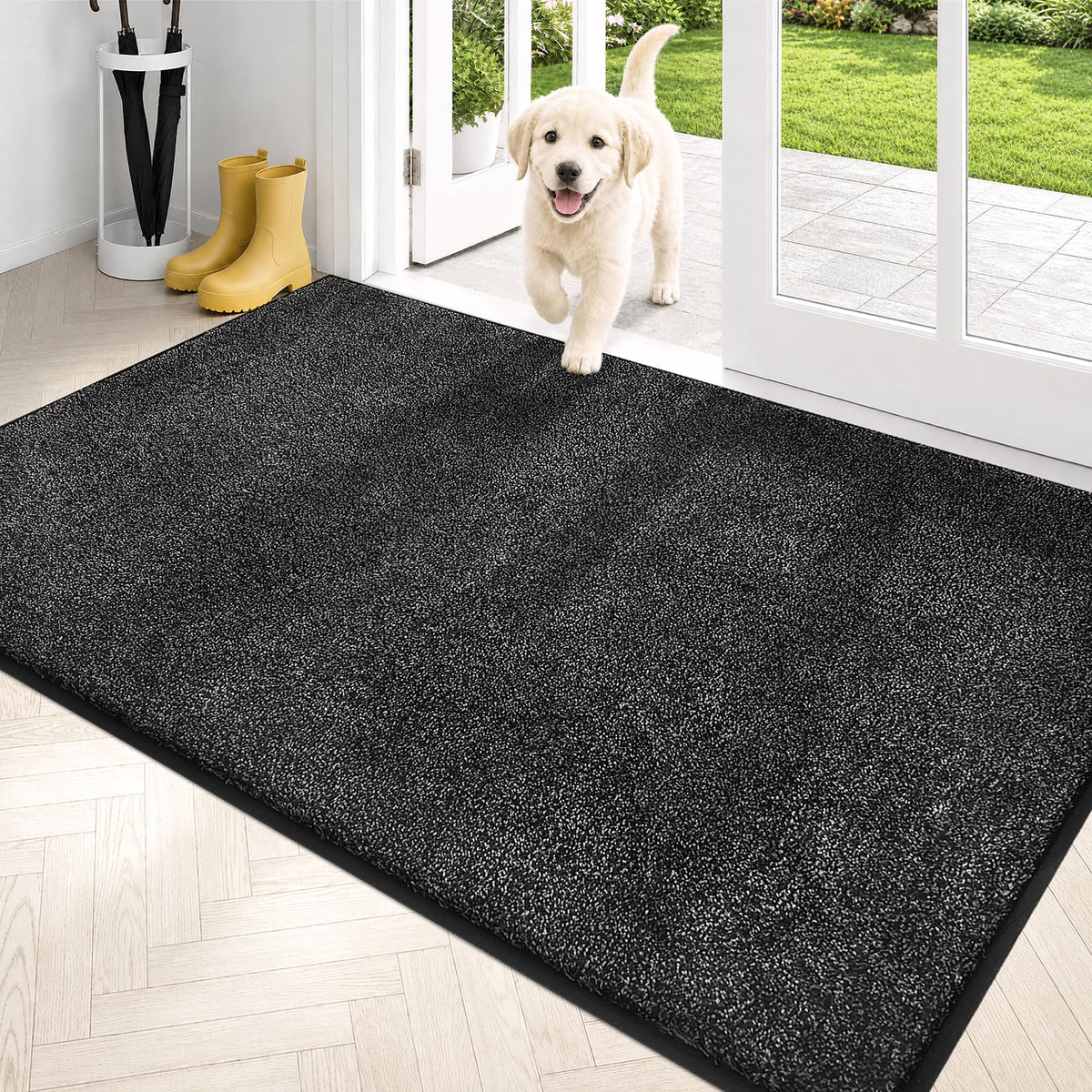 PURRUGS Dirt Trapping Indoor Door Mat, 31.5" x 47", Charcoal