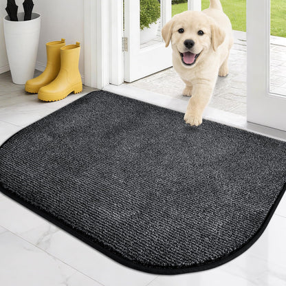 PURRUGS Dirt Trapping Indoor Door Mat, 20" x 31.5", Heathered Charcoal