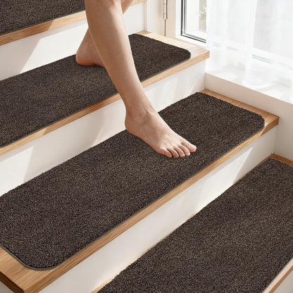COSY HOMEER Stair Treads for Wooden Steps Non-Slip Carpet Mat,15pcs,Grey
