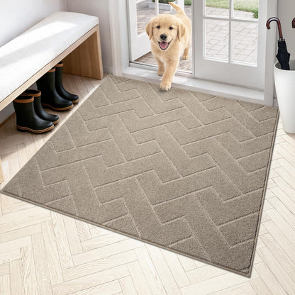 PURRUGS Dirt Trapping Door Mat Indoor Entrance, 32" x 47", Taupe