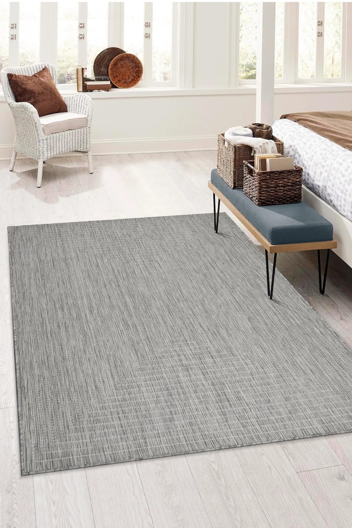 Adiva Rugs Outdoor Indoor Area Rug, Weather Resistant, Easy to Clean, Stain Resistant Floor Mat for Dining Room, Backyard, Deck, Patio (Wooden, 9' x 12')