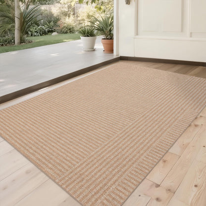 Easy Jute Rug for Pet Homes: 4x6 Outdoor Rug - Geometric Arch Pattern