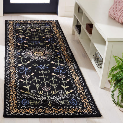 SAFAVIEH Micro-Loop Collection Area Rug - 9' x 12', Blue & Green, Handmade Wool, Ideal for High Traffic Areas in Living Room, Bedroom (MLP522M)