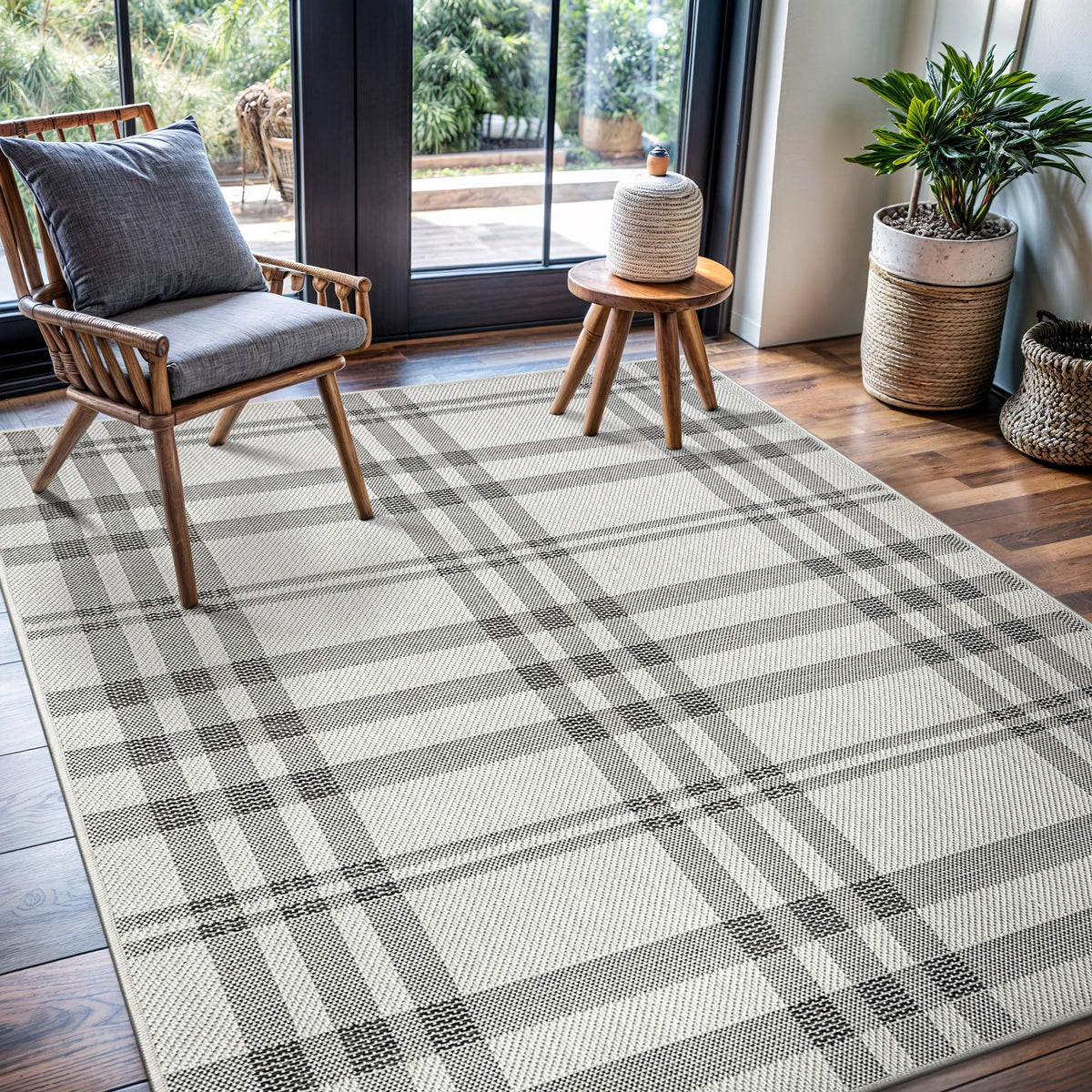 CAMILSON Easy Jute Rug 10x14, Indoor Outdoor Natural Color Fiber Area Rugs for Living Room Patio and Kitchen Rug, Sisal Boho Woven Design, Easy-Cleaning, Washable Outside Carpet Alfombras (10 x 14)