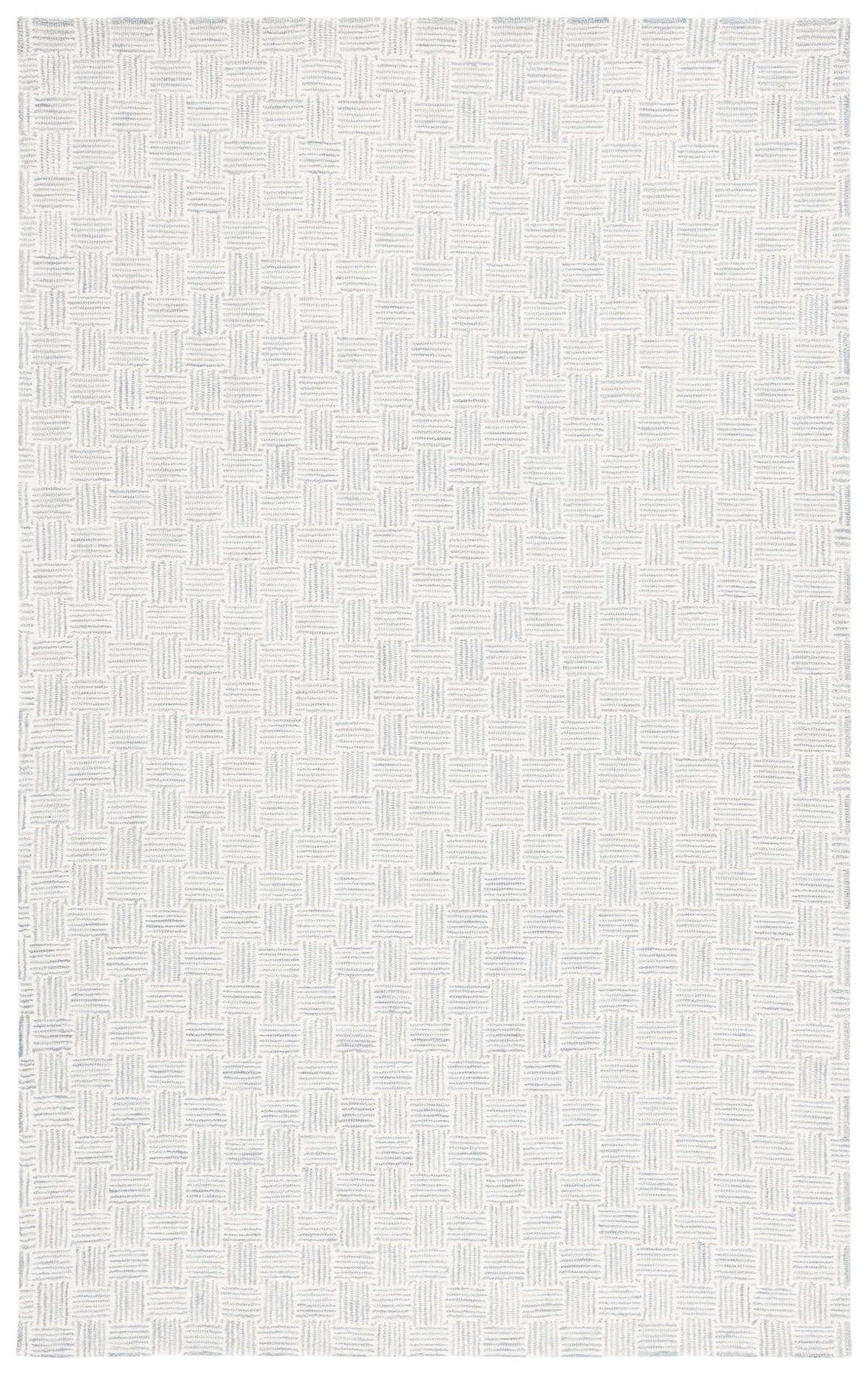 SAFAVIEH Micro-Loop Collection Area Rug - 5' Square, Light Grey & Ivory, Handmade Wool, Ideal for High Traffic Areas in Living Room, Bedroom (MLP537F)